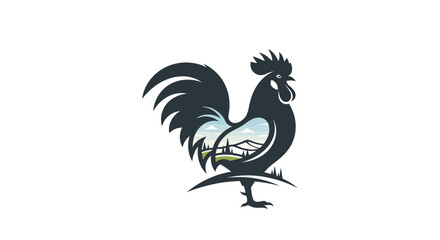 Fototapeta premium A stylized illustration of a rooster.