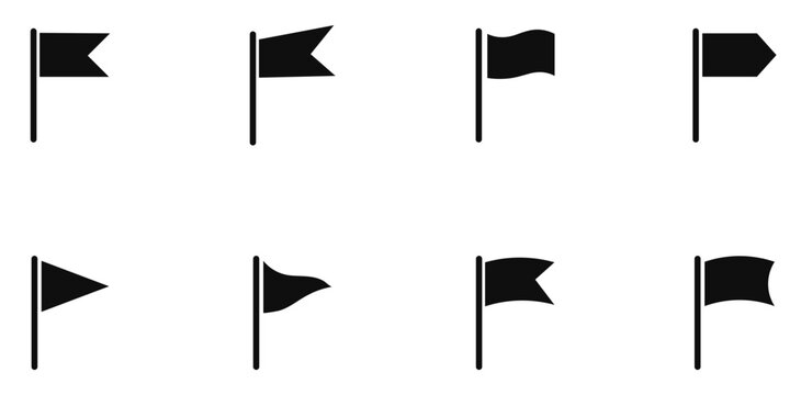 Blank Flag Icon Set Vector for Navigation Location Map Markers
