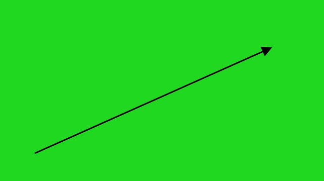 Animated Arrow Pointing Upwards on a Green Screen Background.