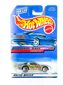 Bangkok Thailand - 25 March 2023: Pack of Hot Wheels die-cast car model for Hot Wheels series. Hot Wheels is a scale die-cast toy cars by American toy maker Mattel in 1968