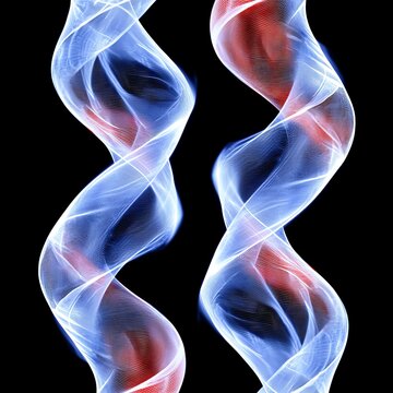 Abstract Looping Wave Pattern with Holographic Effect and Chip Design Elements
