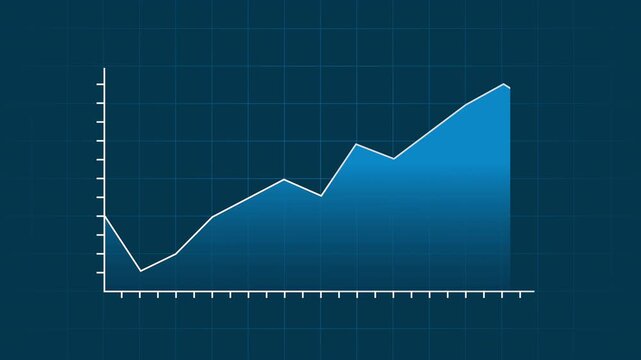 Blue rising line graph symbolizing positive growth or trend, perfect for financial presentations, data analysis reports, business articles, and infographics.