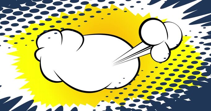 Cartoon background animation, comic book backdrop video. Retro comics pop art design.