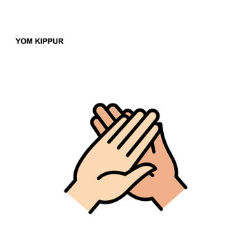 Jewish Yom Kippur Priestly Blessing hands vector illustration