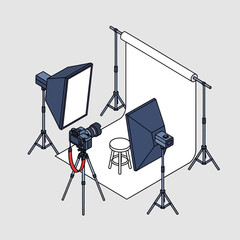Studio photography equipment setup tools. © Kota