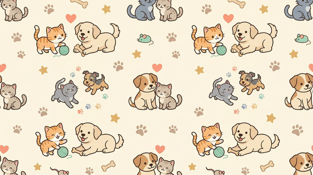 seamless pattern with dogs