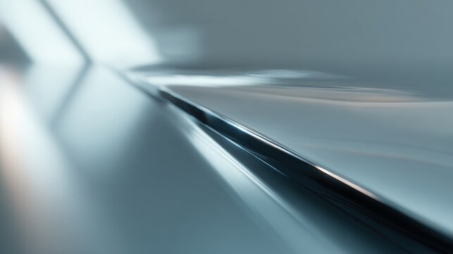 Abstract Modern Architectural: a visually striking architectural abstract, with sleek lines and a reflective metallic surface, creating a sense of dynamic perspective and futuristic design.