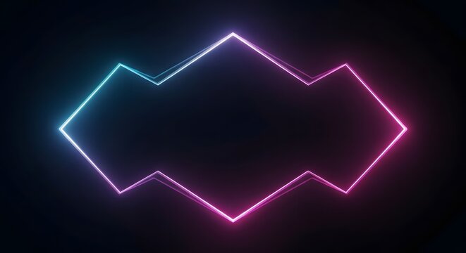 Abstract Neon Zig Zag Frame Glow