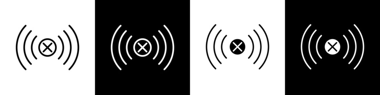 Wireless Error  black and white icon design concept