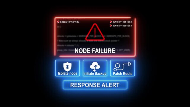 Server Node Failure Warning Interface with Response Alert System