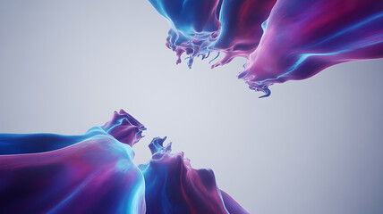 Fototapeta premium Abstract fluid forms in blue and pink symbolizing ecological sustainability and green energy