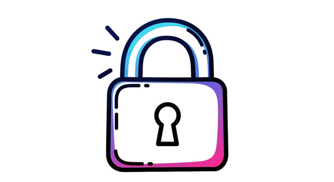 Vibrant digital padlock icon illustrating robust internet security and data protection features