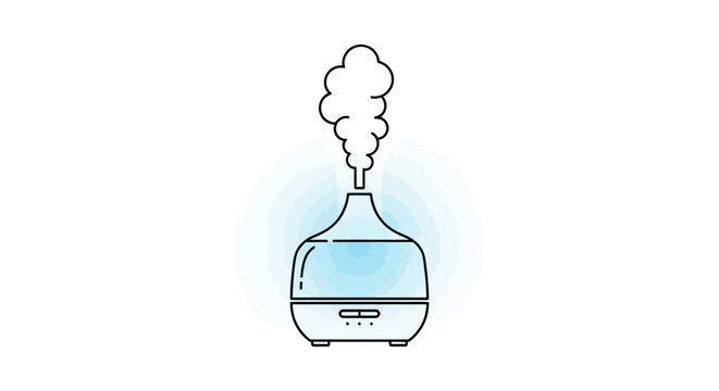 Contemporary aroma diffuser emitting therapeutic mist to enhance home comfort