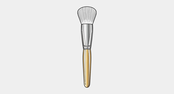 A beautifully illustrated face powder makeup brush for cosmetic application and beauty routines