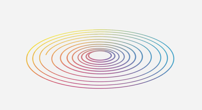 Vibrant concentric elliptical ripples creating a dynamic and modern abstract background design