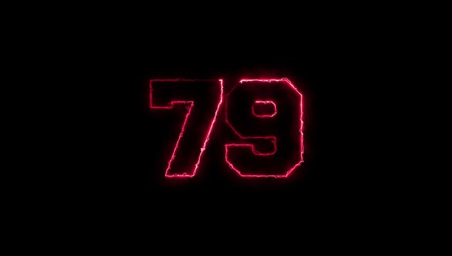 Number 79 Arc Reactor Animation on Black Background