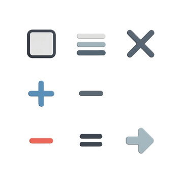 Collection of mathematical and interface symbols.