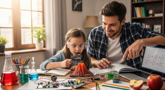 Fathers Day celebration with family bonding over science experiments and educational learning