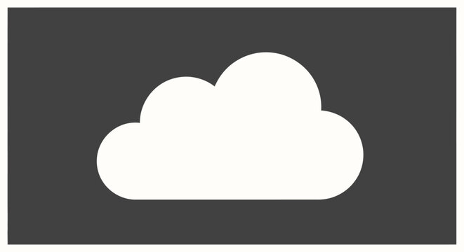 Minimalist white cloud icon on a gray background