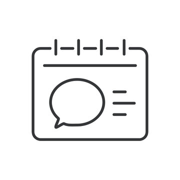Calendar line icon. Schedule, time, daily, deadline, event, notes, alarm. Editable stroke. Vector illustration