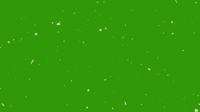 snow falling  on green screen