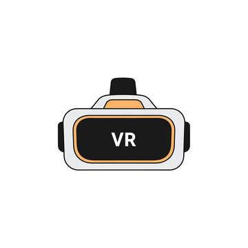 Flat vector illustration of a virtual reality headset icon