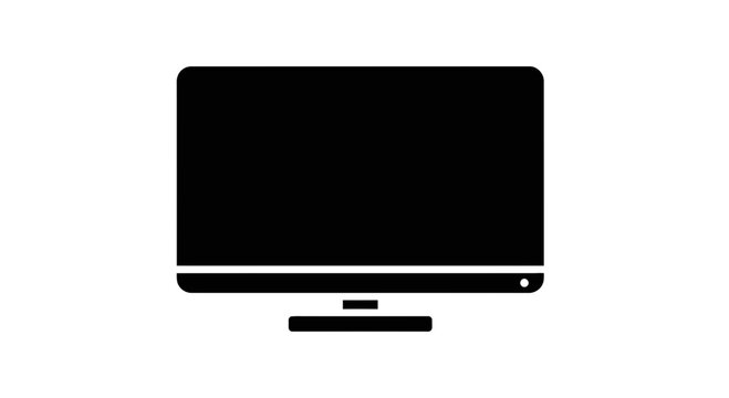 A minimalist vector graphic of a computer monitor on a white background