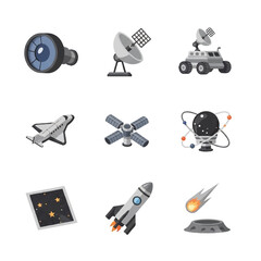 Collection of Space Exploration and Technology Icons. © arlisa