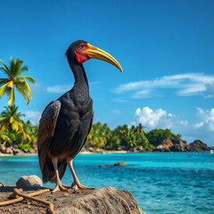 Obraz premium Extinct dodo bird on tropical island, large hooked beak, a symbol of extinction and lost species, ornithology, dodo bird