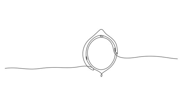 Single line art animation frame,Continuous line frame one pencil border square art black vector doodle.