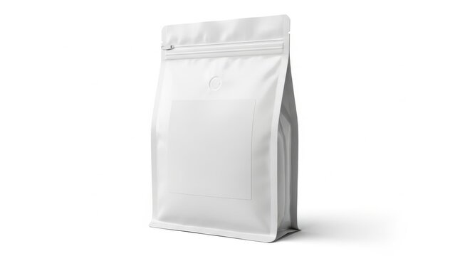 Empty white stand-up pouch