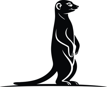 Black meerkat mascot vector illustration isolated on white background