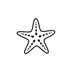 Obraz premium Starfish line art vector illustration isolated on white background