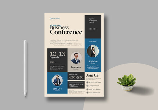 Business Conference Agenda Template Layout