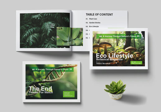 Eco Botanical Magazine Template Layout