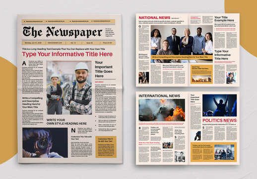 Modern And Editable Newspaper Layout Template