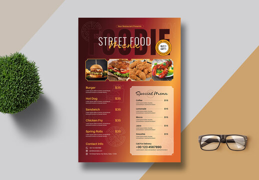Street Food Restaurant Menu Layout