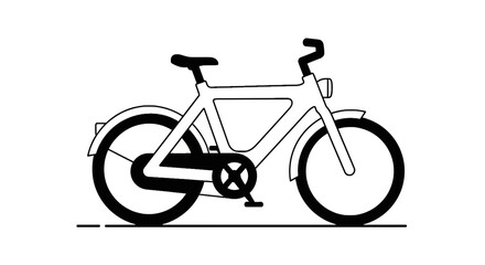 Fototapeta premium Modern minimalist bicycle vector illustration in black and white