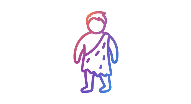 Caveman Icon, Prehistoric Man Character, Ancient Humanoid Figure, Stone Age Person