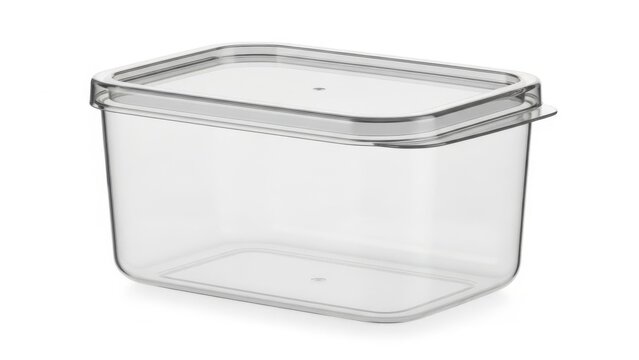 Clear plastic food storage container with lid