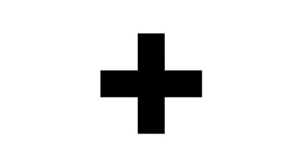 Fototapeta premium A simple black plus sign on a white background
