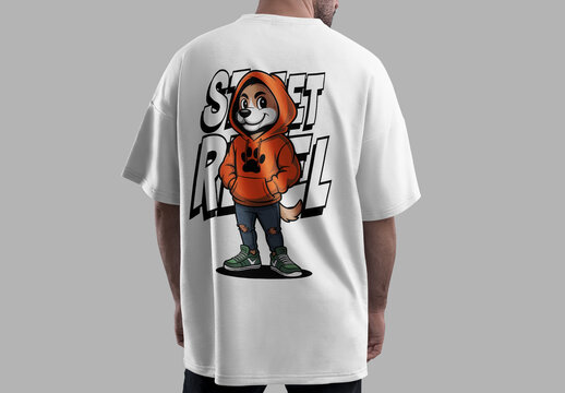 Modern Streetwear Dog Illustration Tshirt