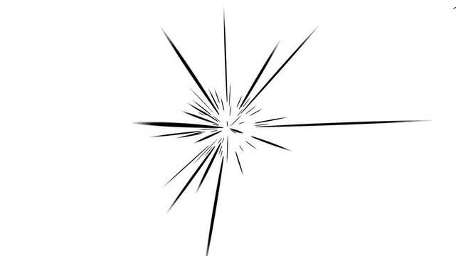 White Background with Black Radial Lines and Jagged Border image photo