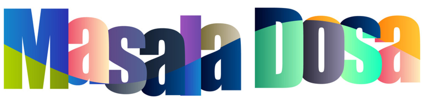 Colorful Masala Dosa Text Logo Design With Gradient Letters