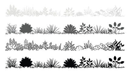 Architectural Grass Linework Set, Silhouettes, Sections and Turf Details for CAD Drawings, Landscape Design Elements, Minimal Vector Illustration Collection © YET FAR 