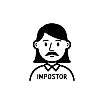 Impostor Concept Vector Illustration of a Character with Mustache