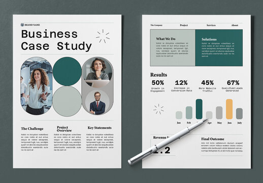 Business Case Study Report Template with Modern Corporate Layout