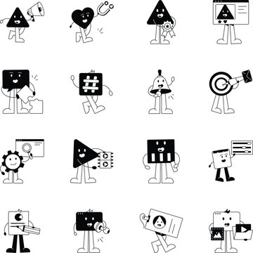 Collection of Marketing Glyph Style Icons 