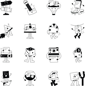 Collection of Productivity Glyph Style Icons 