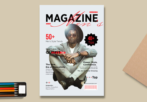 Men Fashion Magazine Cover Template